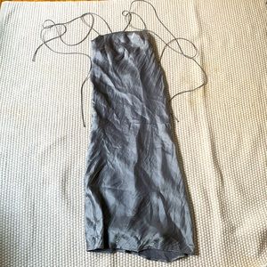 H&M brand, midi silver dress with laces, size 6